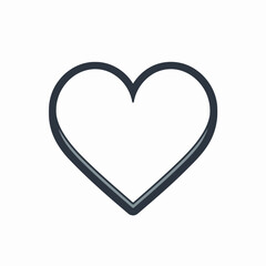 Vector style heart shape symbol logo