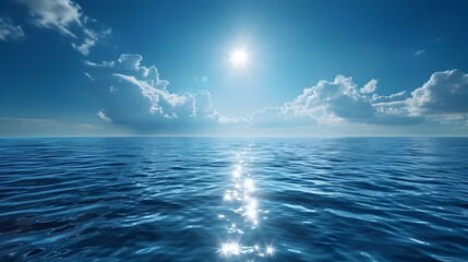 Expansive Tranquil Lake Under Brilliant Sunlight