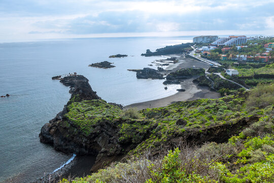 Panoramic view of Los Cancajos beach on the island of La Palma