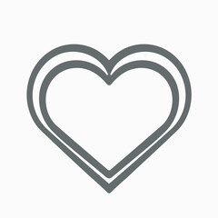 Vector style heart shape symbol logo