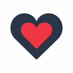 Vector style heart shape symbol logo