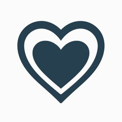 Vector style heart shape symbol logo