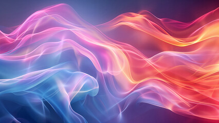 Fototapeta premium Vibrant Abstract Waves in Neon Colors with Luminous Gradient Flow, Ideal for Futuristic Design and Seasonal Themes 8K Wallpaper High-resolution