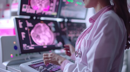 Doctor doing ultrasound Prenatal care concept. Macro photo. Clean and realistic