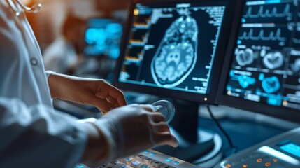 Doctor doing ultrasound Prenatal care concept. Macro photo. Clean and realistic