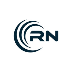 RN logo. R N design. White RN letter. RN, R N letter logo design. Initial letter RN linked circle uppercase monogram logo.