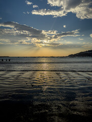 View of the beautiful San Juan Del Sur Beach at sunset in Nicaragua