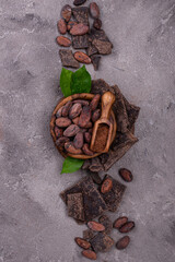 Natural cocoa powder, cocoa beans and chocolate