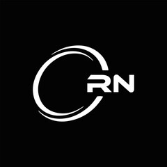 RN logo. R N design. White RN letter. RN, R N letter logo design. Initial letter RN linked circle uppercase monogram logo.