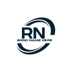 RN logo. R N design. White RN letter. RN, R N letter logo design. Initial letter RN linked circle uppercase monogram logo.