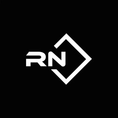 RN logo. R N design. White RN letter. RN, R N letter logo design. Initial letter RN linked circle uppercase monogram logo.