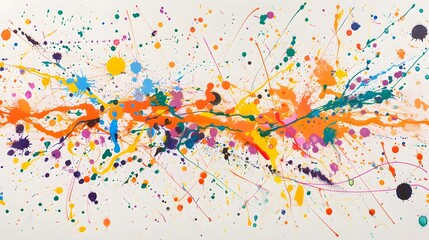Vibrant Abstract Expressionist Splatter Painting with Flowing Fluid Brushwork and Vivid Color