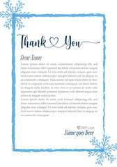 thank you card template with yellow rose decoration