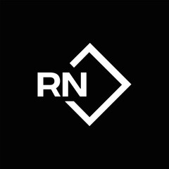 RN logo. R N design. White RN letter. RN, R N letter logo design. Initial letter RN linked circle uppercase monogram logo.