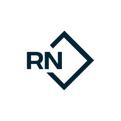 RN logo. R N design. White RN letter. RN, R N letter logo design. Initial letter RN linked circle uppercase monogram logo.