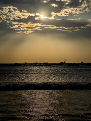 View of the beautiful San Juan Del Sur Beach at sunset in Nicaragua