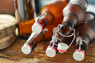 Crafted tradition: brown beer bottles with Bugel plugs. Capturing flavor, sealing excellence