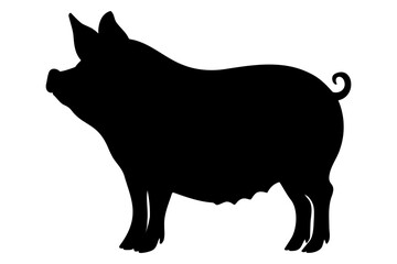 Pig silhouette vector illustration