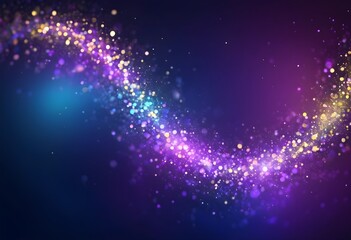 Obraz premium Radiant, out-of-focus abstract banner background with a shimmering array of circular bokeh elements in a vibrant rainbow of colors including violet, cobalt, saffron, and platinum