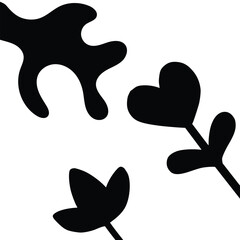 Colorful organic shape doodle collection. Funny basic shapes, random childish doodle cutouts of tropical leaf, hand and decorative abstract art on isolated