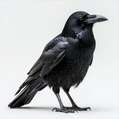 Fototapeta premium a black bird standing on a white surface