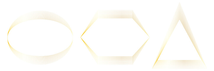 golden shape circle, triangle, hexagon