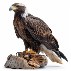 Obraz premium a large bird perched on a piece of wood