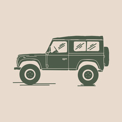 vintage hand drawing style vector illustration vintage classic jeep © idrdesign