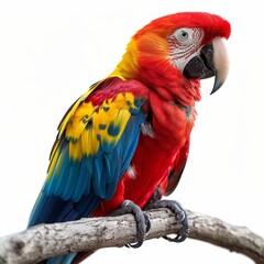 Fototapeta premium a colorful parrot sitting on a branch of a tree