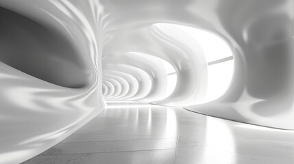 3d Smooth Curves in Monochrome Space, Reflecting Light with Precision and Depth