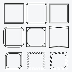 sketch frame border. Simple doodle rectangle pencil frame border shape for text quote template