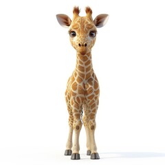 Obraz premium a giraffe standing in front of a white background