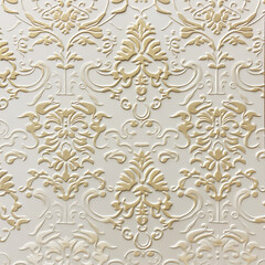 Elegant white and gold background featuring a delicate pattern of gold filigree