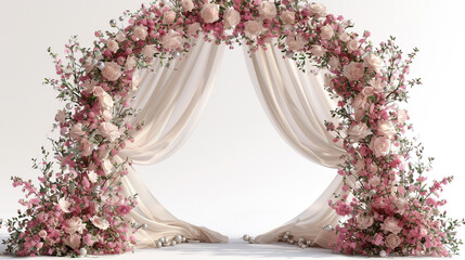 Elegant wedding arch with pearls.