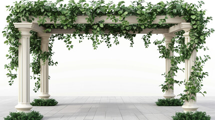 Minimalist wedding arch with greenery.