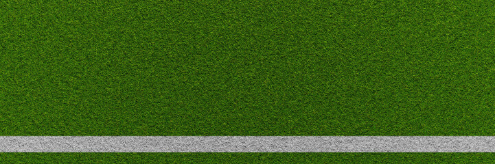 Grüner Rasen als Header mit Streifen von Fußballplatz