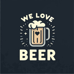 vector beer with a simple t-shirt design concept and black background