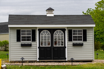 american style wooden shed exterior view door window new store style