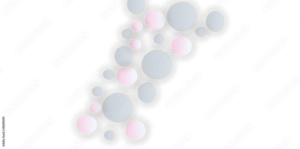 Poster abstract white geometric overlapping circle background with shadow. vector circles template vector d