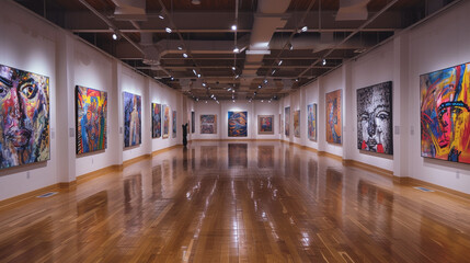 A university art gallery featuring student and faculty work.