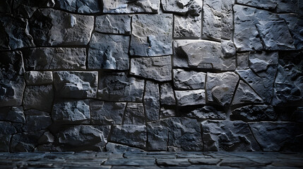 Fototapeta premium Empty Studio Background Stone wall closeup background photo texture : Generative AI
