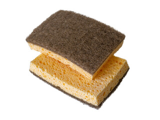 New eco friendly kitchen dish cleaning sponge with coconut fiber. Household cleaning tools. Biodegradable plant based scrubber pads for cleaning. Natural and environment friendly organic coconut fiber