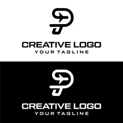 Creative letter p logo design vektor	
