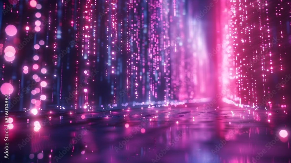 Poster mesmerizing neon matrix with captivating data streams futuristic tech and digital concept background