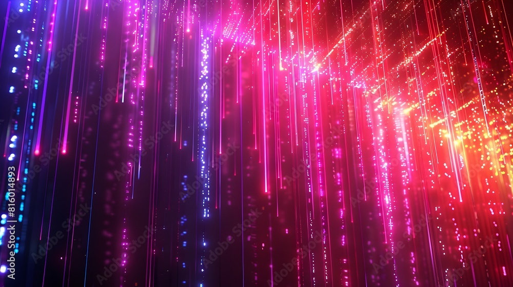 Poster mesmerizing neon matrix backdrop with flowing digital data stream captivating futuristic tech concep