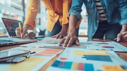 project managers allocating resources and budgeting planning team collaboration concept