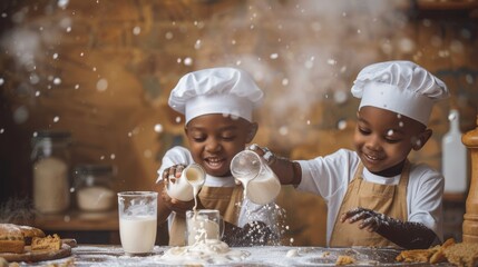 Joyful Children Baking Together