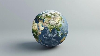 Fototapeta premium realistic 3d earth globe with detailed continents and oceans digital render