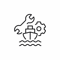 Shipping ship settings cog icon