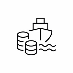 ship logistics cargo finance money payment icon